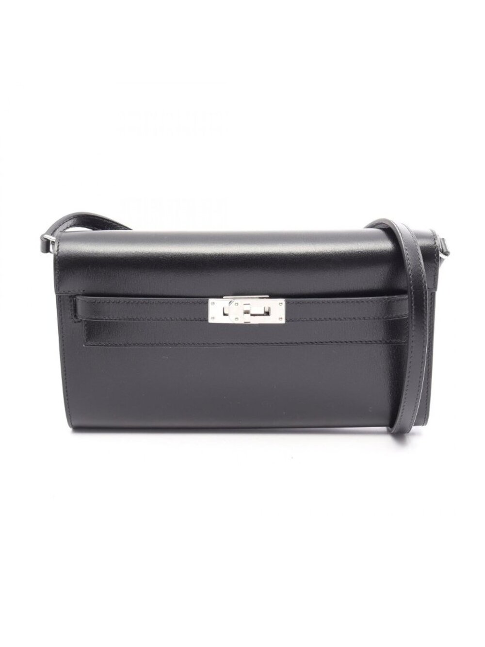 Hermes Shoulder Bag Kelly Long To Go Sellier Black Calfskin